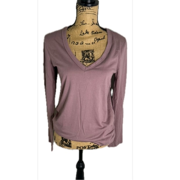 GREY LAB Mauve V-Neck Long Sleeve Blouse - Picture 2 of 7
